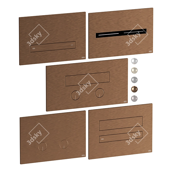 Flush Button CEA Set 02 3D model image 4