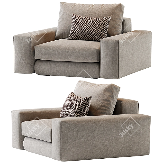 Elegant Modern Hudson Armchair 2013 3D model image 1