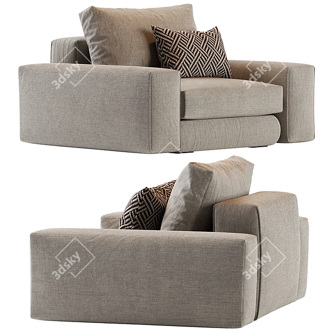 Elegant Modern Hudson Armchair 2013 3D model image 2