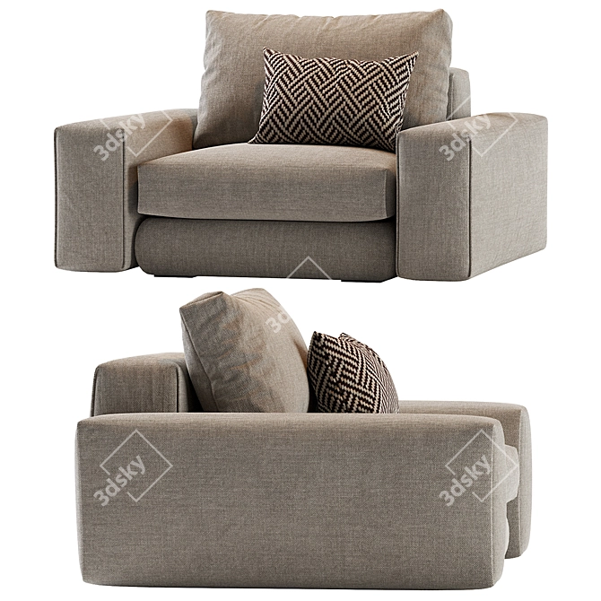 Elegant Modern Hudson Armchair 2013 3D model image 3