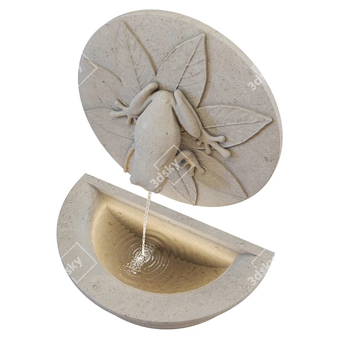Modern Geometric Wall Fountain Sculpture 3D model image 3