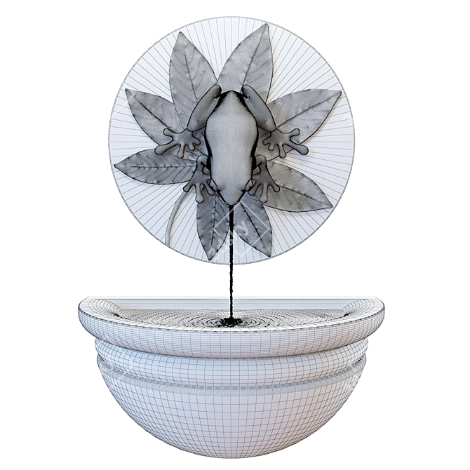 Modern Geometric Wall Fountain Sculpture 3D model image 4
