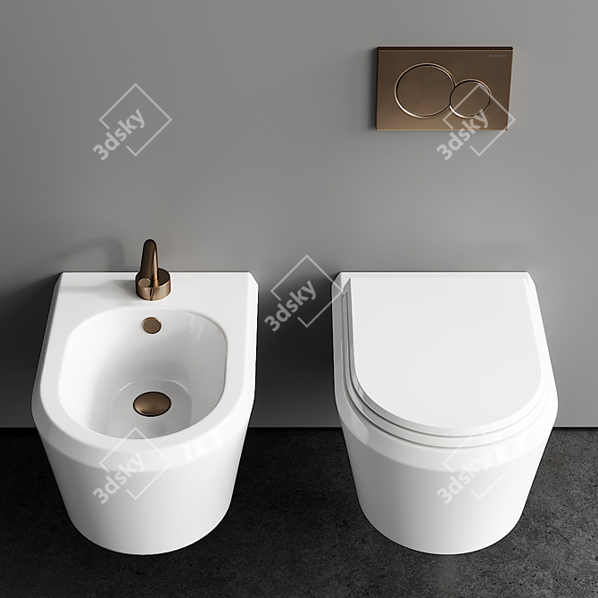 GSG Cruise Ceramic Wall-Hung Set 3D model image 3