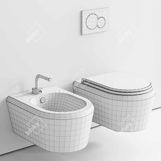 GSG Cruise Ceramic Wall-Hung Set 3D model image 5