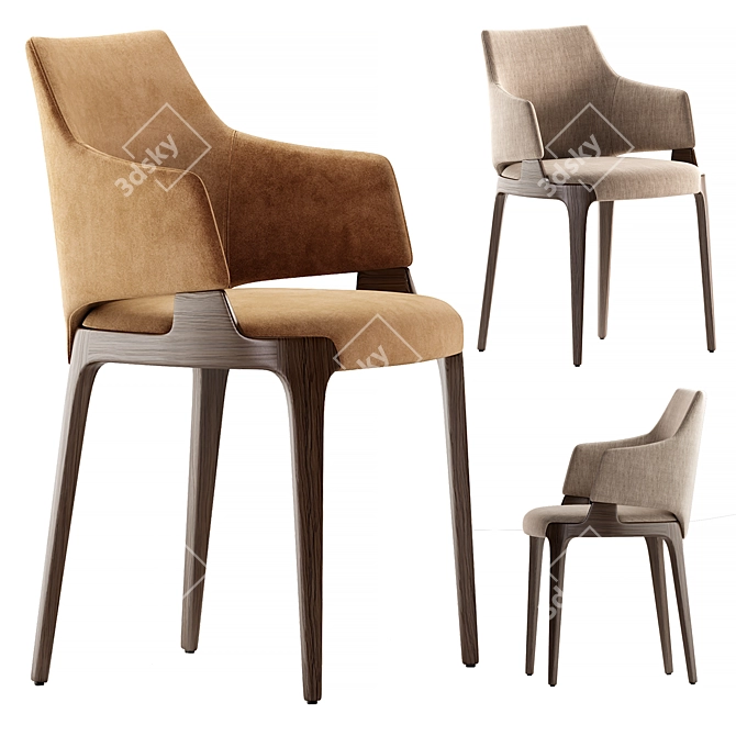 Minimalist Velis Dining Chair 3D model image 4