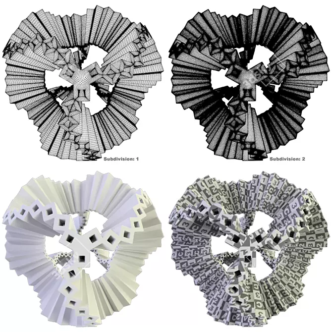 Abstract V-Ray Sculpture 3ds Max 3D model image 4