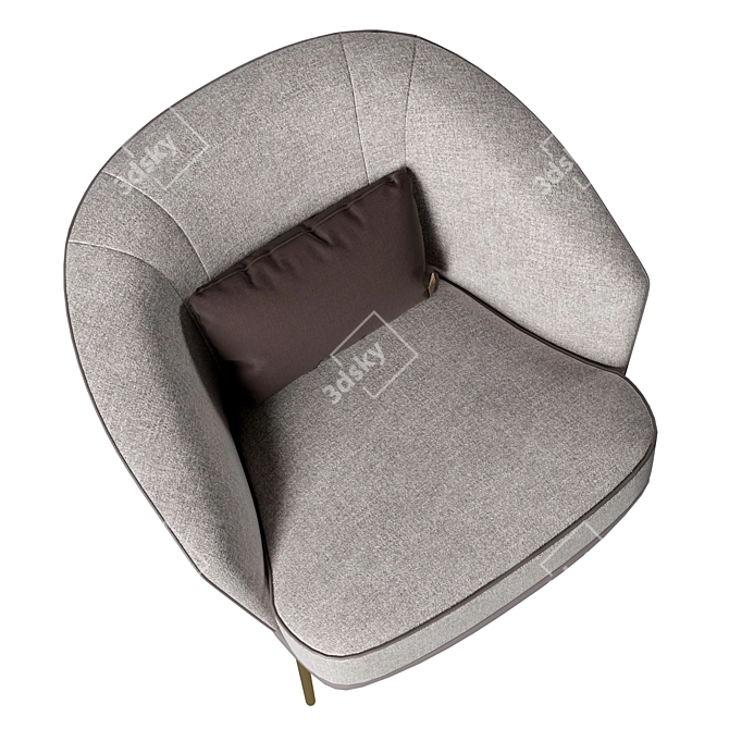 Luxury Bluemine Armchair: Elegant Comfort 3D model image 3