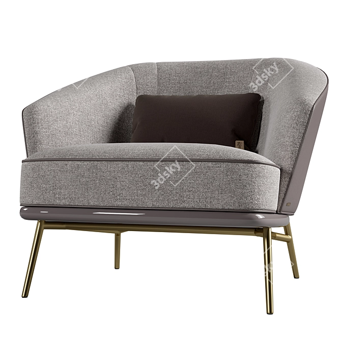 Luxury Bluemine Armchair: Elegant Comfort 3D model image 5