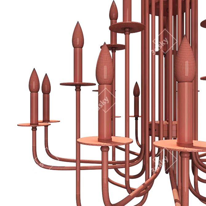 Elegant MILOSH TENDENCE Chandelier 3D model image 2