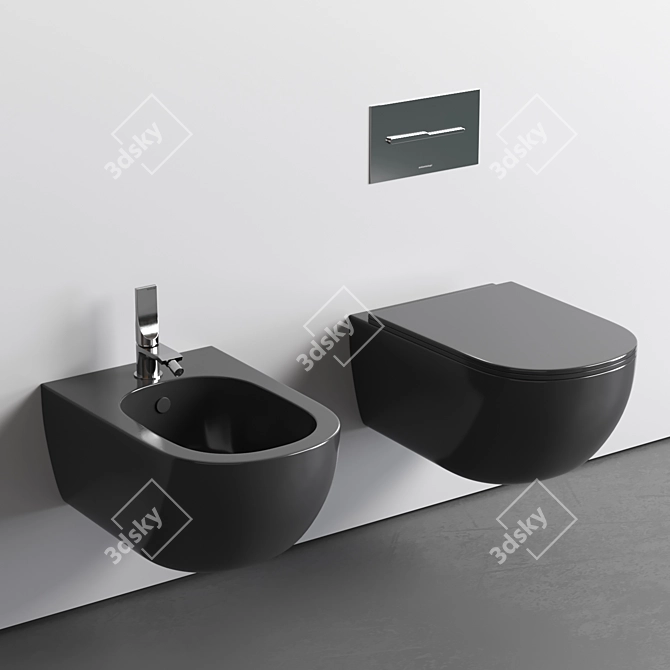 Nic Pin Wall Hung Toilet 3D model image 2