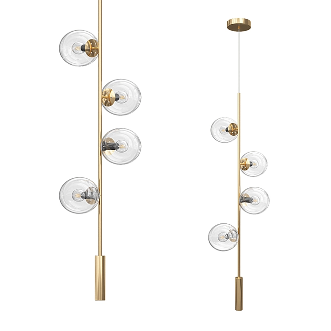 Bronze Metal Pendant Light 3D model image 1