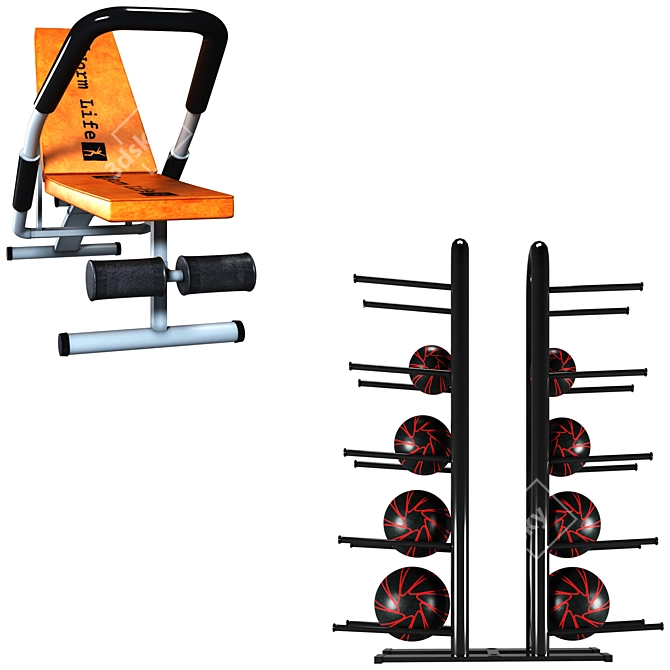 Realistic 3D Gym Equipment Model 3D model image 3