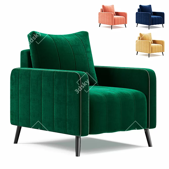 Elegant Armchair Markful in 4 Colors 3D model image 1