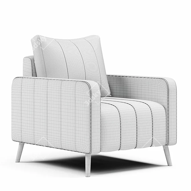 Elegant Armchair Markful in 4 Colors 3D model image 7