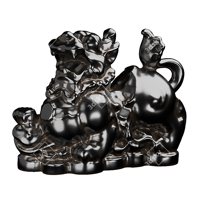 Buddha Dragon Statue 3D model image 1