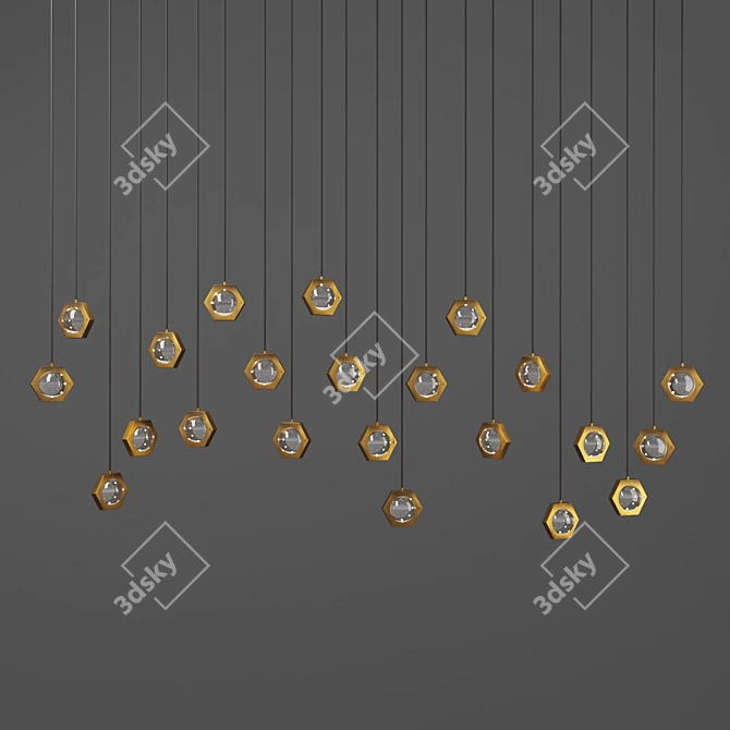 Eclatant Linear Chandelier 72: Elegant and Modern 3D model image 1