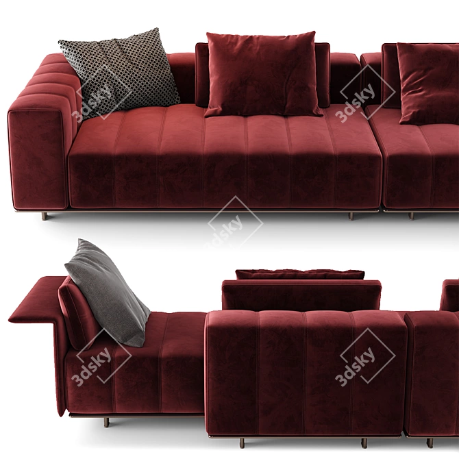 Sleek Tailored Modern Freeman Sofa 3D model image 4
