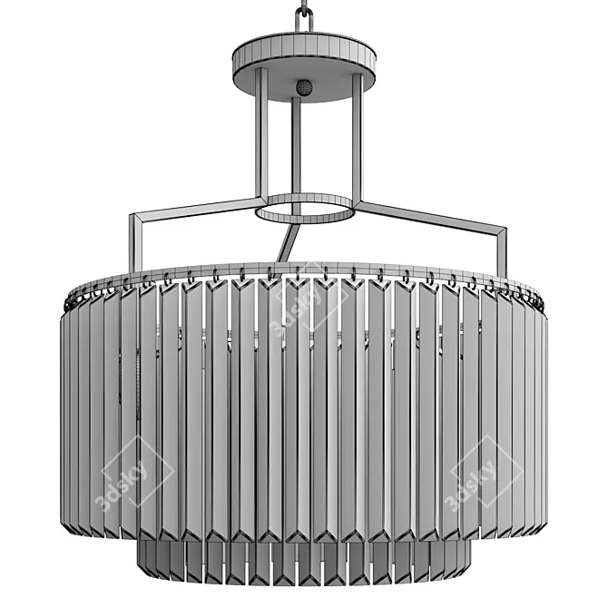 Crystal Copper LED Chandelier, 50cm 3D model image 2