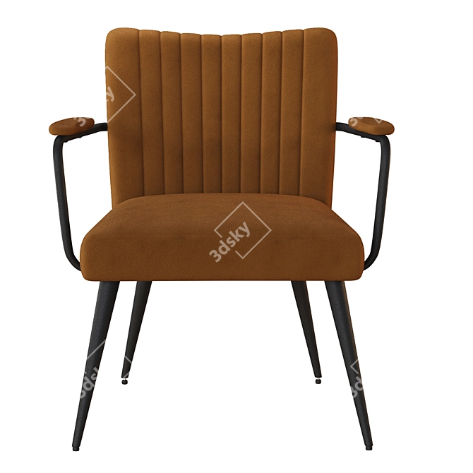 Vintage Velvet Armchair Ronda 3D model image 4