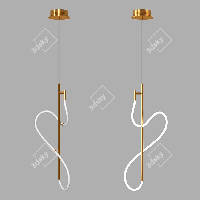 Elegant LED Hanging Light Fixture 3D model image 2