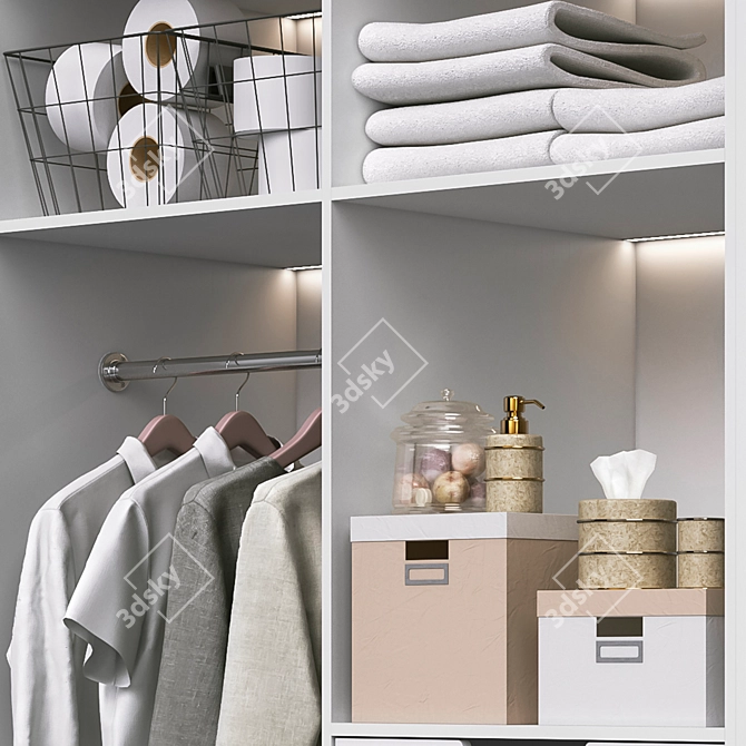 Laundry and Bathroom Cabinet Set 3D model image 2