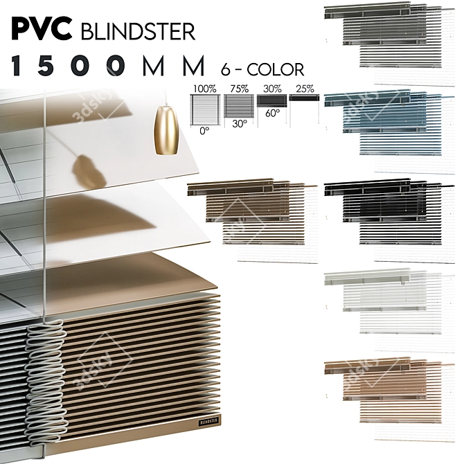 Adjustable Wooden Blinds Collection 3D model image 3