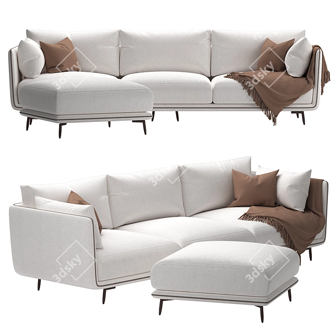 Stylish Nube Jeo Sofa Model 3D model image 2