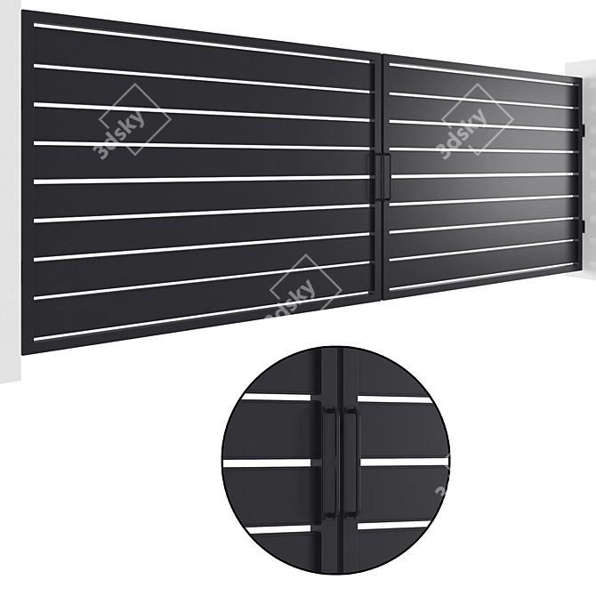 Modern Mild Steel Exterior Gate 3D model image 3