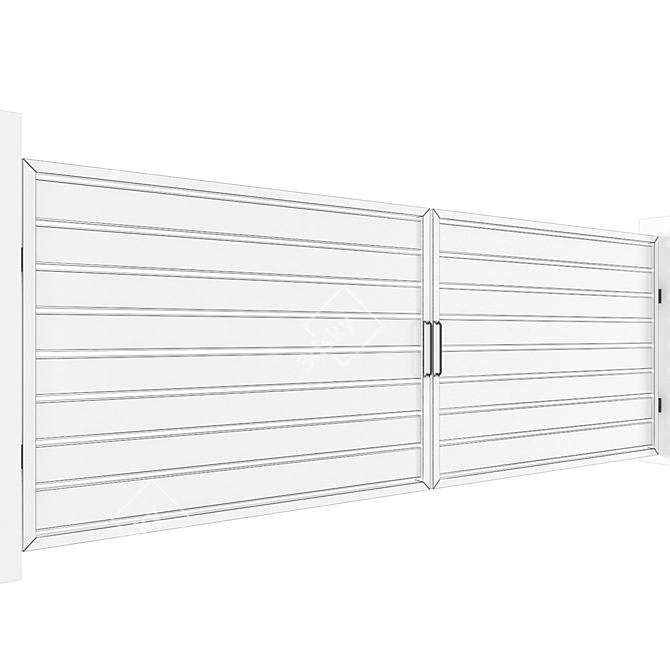 Modern Mild Steel Exterior Gate 3D model image 6