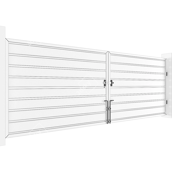 Modern Mild Steel Exterior Gate 3D model image 7