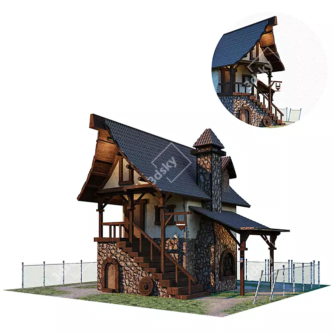 Farm Cartoon Game Elements Pack 3D model image 4