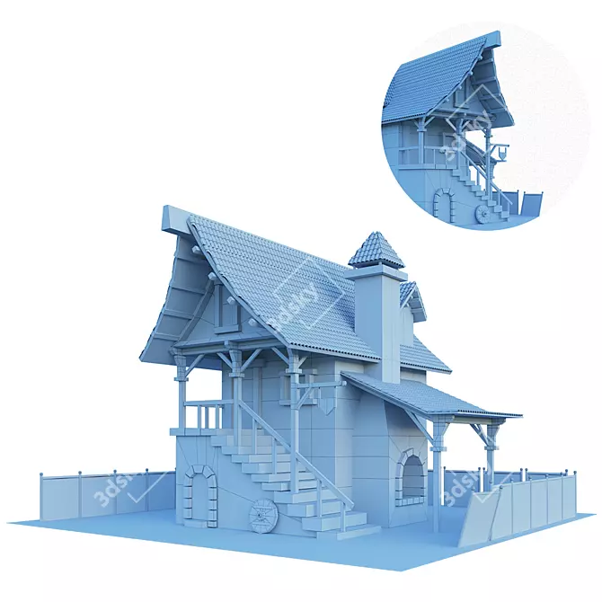 Farm Cartoon Game Elements Pack 3D model image 6