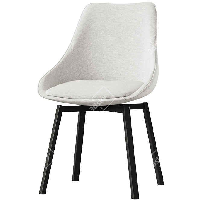 Modern Alison Dining Chair: Dark Grey/Black 3D model image 4