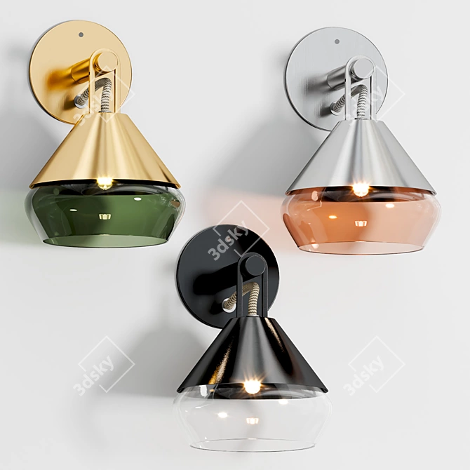 Chic Hatti Wall Sconce Glow 3D model image 2