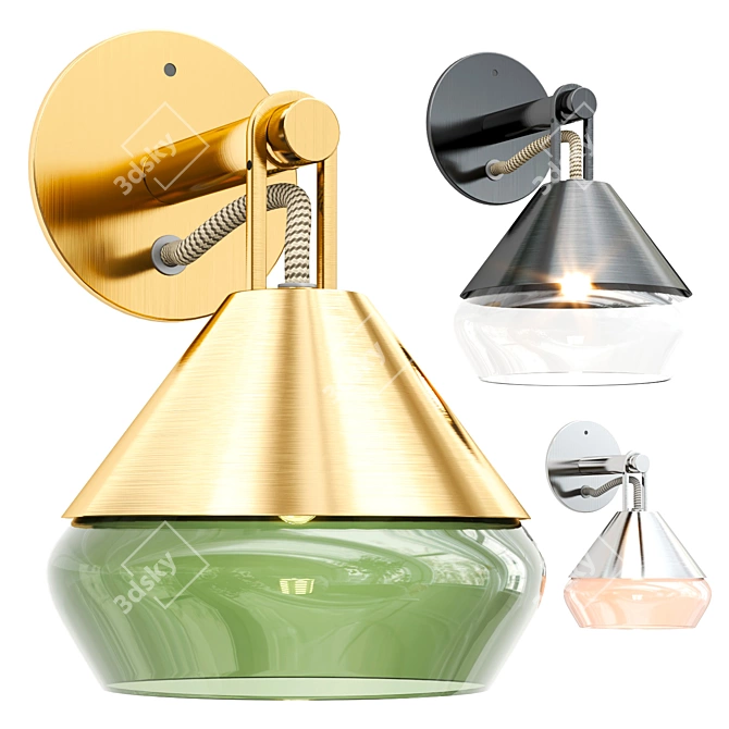 Chic Hatti Wall Sconce Glow 3D model image 5