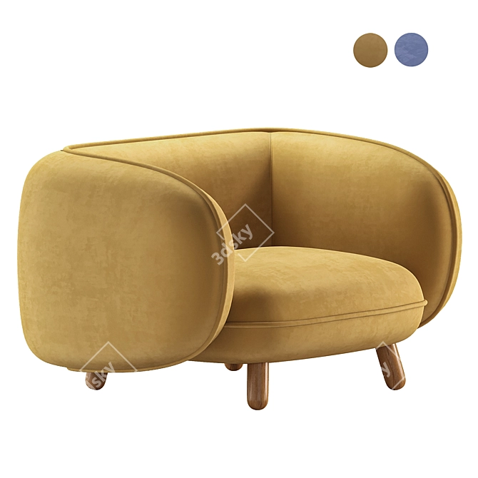 BASSET Armchair 3D Model Corona 3D model image 1