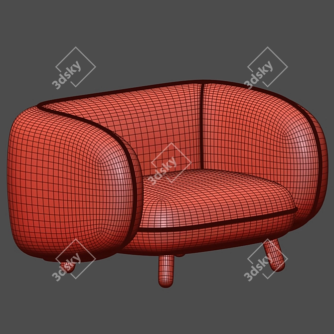 BASSET Armchair 3D Model Corona 3D model image 4