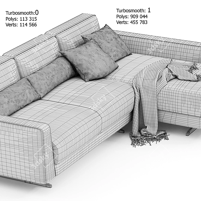 Elegant Bontempi Casa Mizar Sofa 3D model image 4