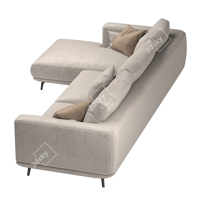 Contemporary NR23 Three Seater Sofa 3D model image 3