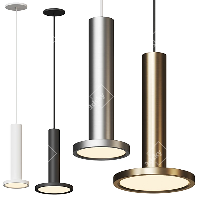 Modern Minimalist Luna LED Pendant 3D model image 1