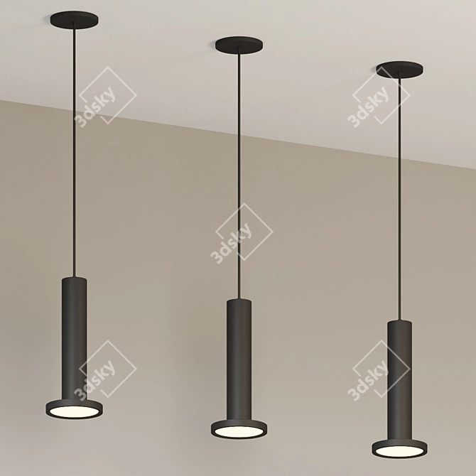 Modern Minimalist Luna LED Pendant 3D model image 2