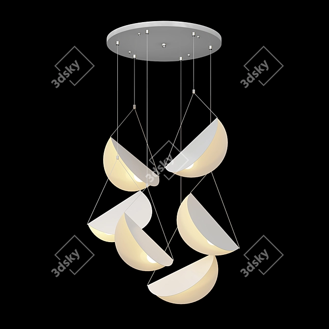 Sleek Modern Glider Pendant Light 3D model image 2