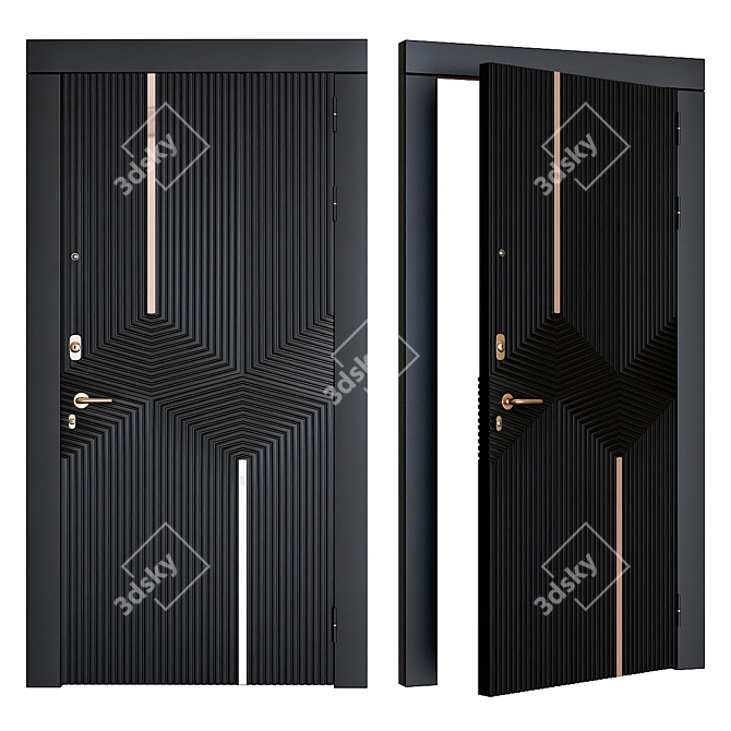 Modern Volga Bunker Entry Door 3D model image 1