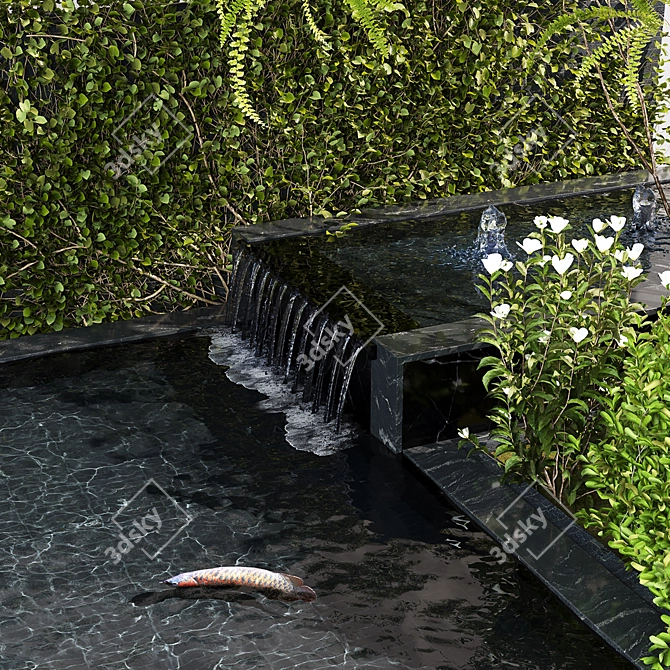 Enchanting Pond with Fish & Flora 3D model image 2