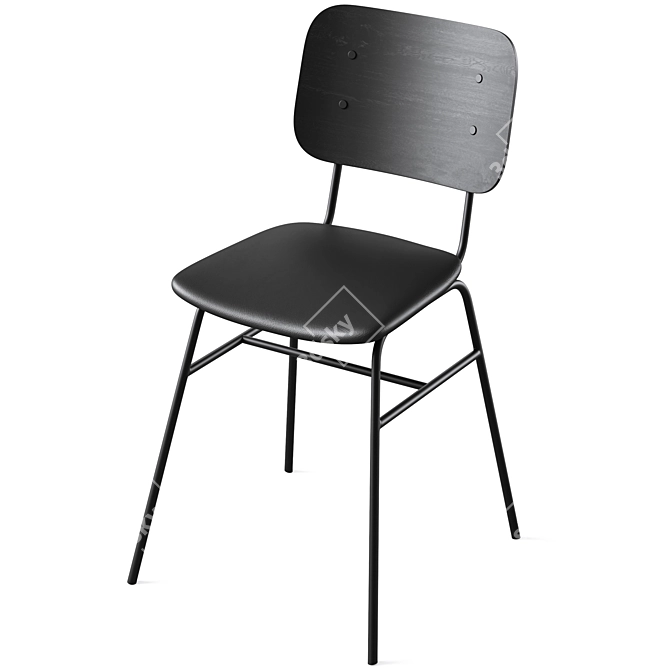 Modern Black Brent Chair 3D model image 5