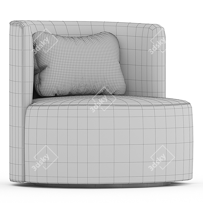 Elegant REYNAUX CURVE Armchair 3D model image 7