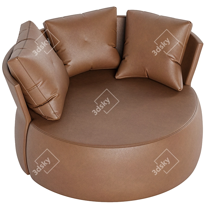 Luxury Leather Love Armchair - Large 3D model image 2