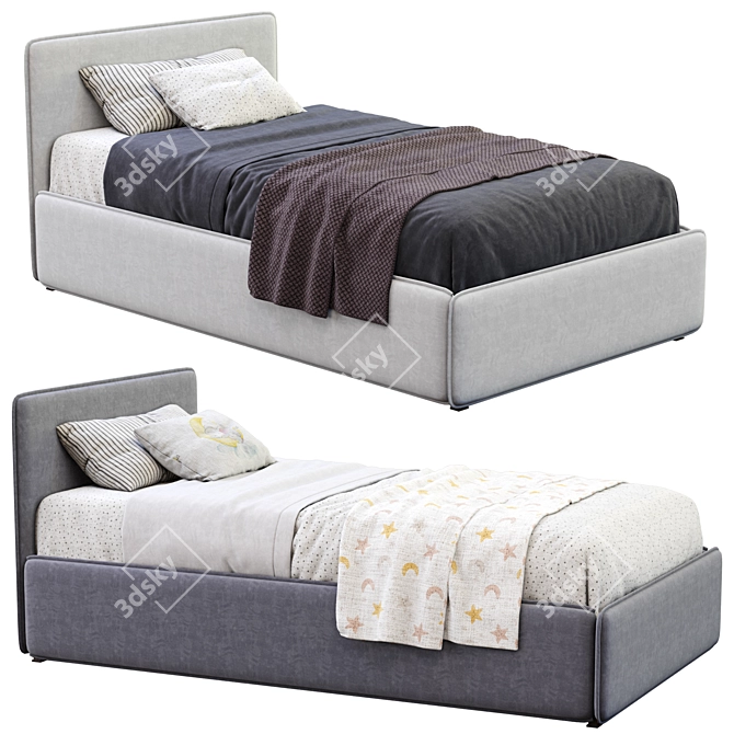 Modern Titti Single Bed Design 3D model image 1