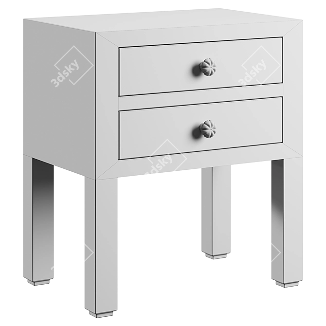Rose Pink Bone Inlay Nightstand 3D model image 3