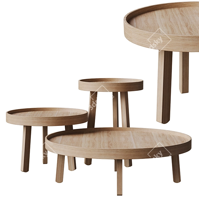 Modern Hamm Tray Table 3D model image 8